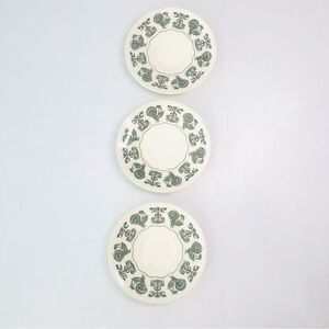 taylor smith summer morn rooster 6" small plates saucers green mcm set of 3